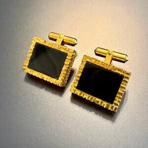Vintage Destino Chunky Gold Tone Cufflinks